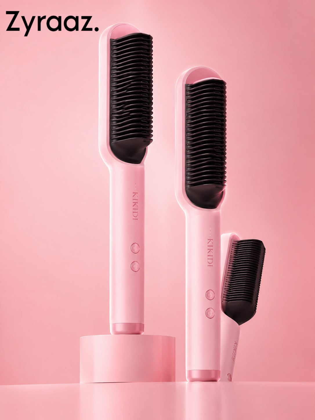 Zyraaz™ 2-in-1 Hair Straightening & Curling Brush |Get Salon like Smooth Straight & Curly Hair at Home in Minutes