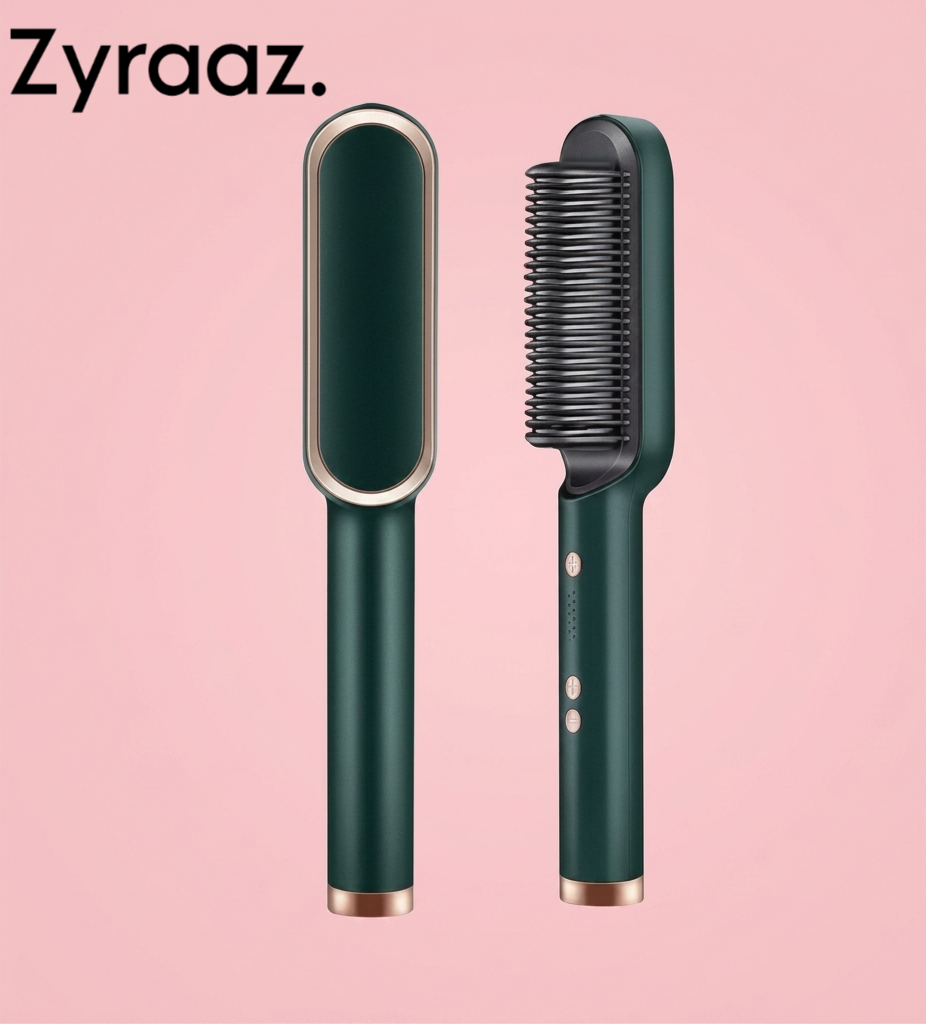 Zyraaz™ 2-in-1 Hair Straightening & Curling Brush |Get Salon like Smooth Straight & Curly Hair at Home in Minutes