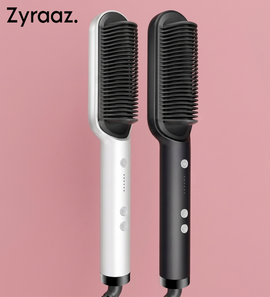 Zyraaz™ 2-in-1 Hair Straightening & Curling Brush |Get Salon like Smooth Straight & Curly Hair at Home in Minutes